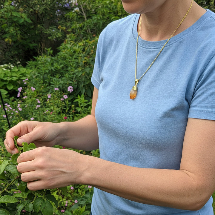 SolarPulse – Raw Citrine Abundance Pendant for Empowered Living - Mountauk