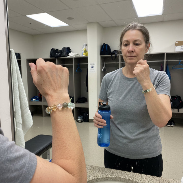 Sky Weavers – Turquoise & Rutilated Green Quartz Bracelet for Intuition, Truth & Emotional Protection - Mountauk