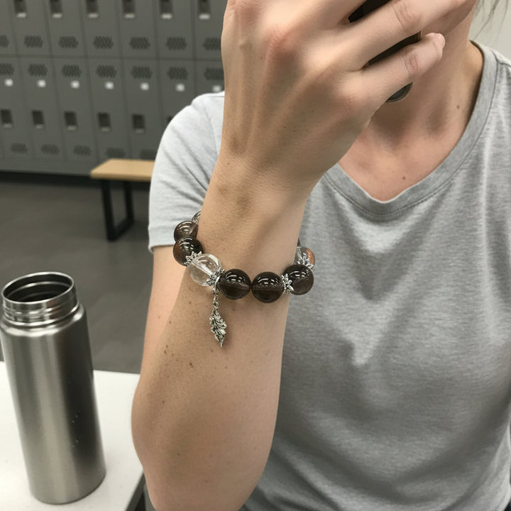 Shadow Grove – Smoky Quartz & Clear Crystal Bracelet for Emotional Clarity, Grounding & Seasonal Renewal - Mountauk