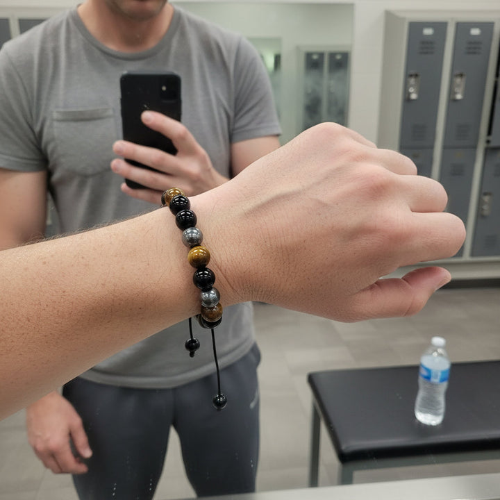 Natural Black Obsidian Hematite Tiger Eye Beads Bracelets Men for Magnetic Health Protection Women Lose Weight Jewelry Gifts - Mountauk
