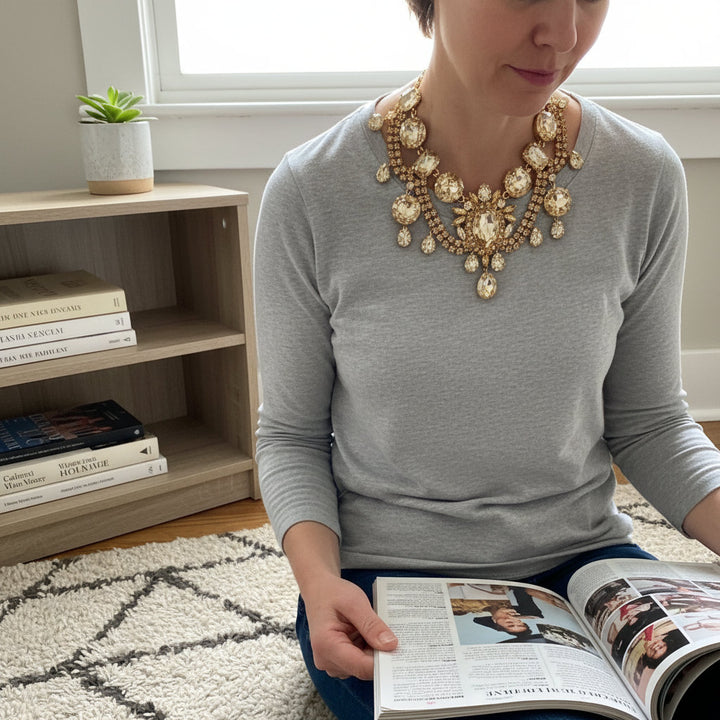 Solar Empress – Citrine Radiance Statement Necklace for Power, Confidence & Cosmic Magnetism - Mountauk