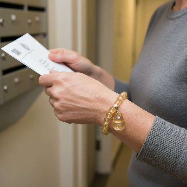 Luckybeam – Citrine Cat Charm Bracelet for Wealth Magnetism & Joyful Energy - Mountauk
