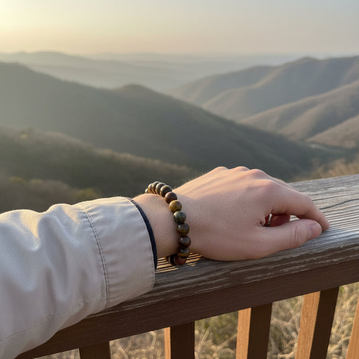 Urban Sentinel – Tiger Eye & Picasso Jasper Bracelet for Strength, Focus & Energetic Protection - Mountauk