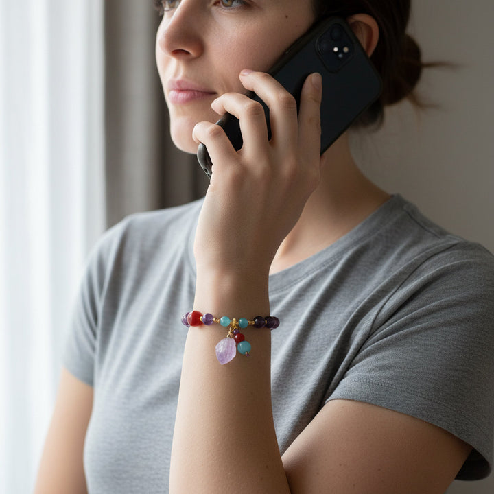 Dragon’s Calm – Lavender Amethyst &amp; Raw Ore Bracelet for Intuition, Resilience &amp; Lunar Clarity - Mountauk