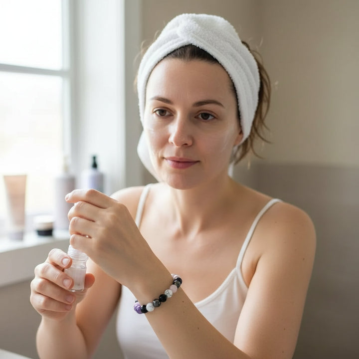 CalmCircuit – 7-Stone Stress Relief Crystal Bracelet for Clarity, Grounding & Peace - Mountauk