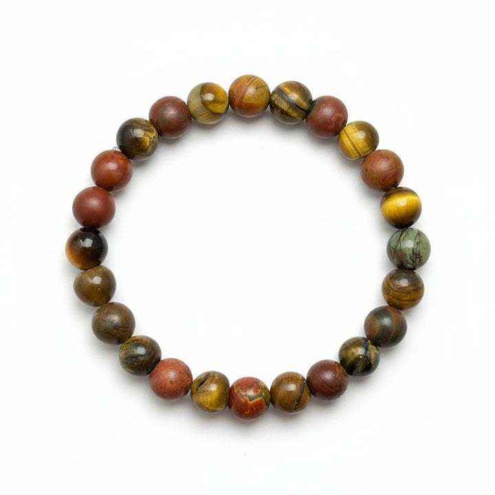 Urban Sentinel – Tiger Eye & Picasso Jasper Bracelet for Strength, Focus & Energetic Protection - Mountauk