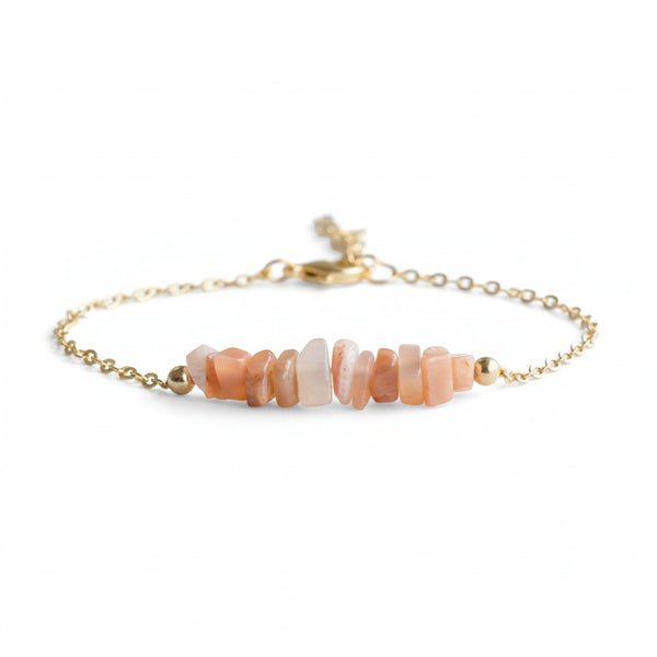 Elegant Peach Moonstone Bracelet for Women | Meaningful Love & Relationship Gift