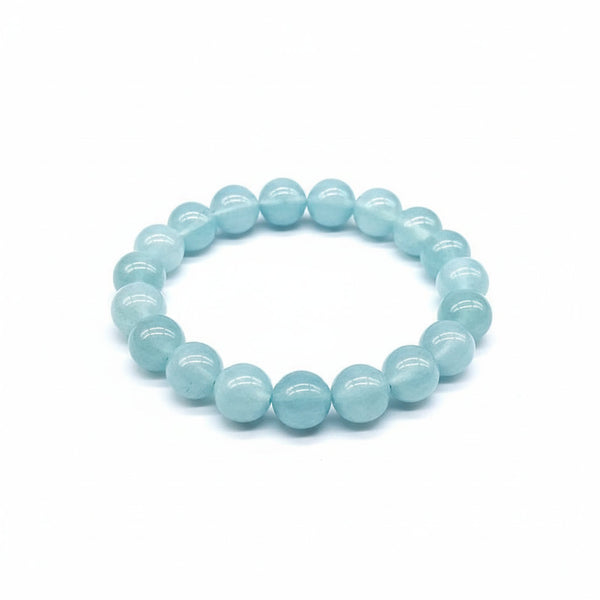 Natural Aquamari Bracelet Single Crystal Elastic Romantic Crystal Yoga Blue Bracelet Woman Jewelry - Mountauk