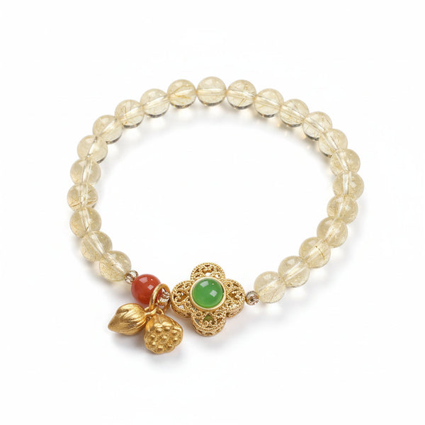 Fortune Blossom – Citrine & Jade-Inspired Prosperity Bracelet for Wealth, Blessings & Harmony