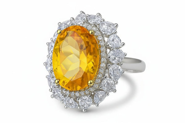Solstice Gate – Oval Citrine Power Ring for Abundance, Alignment & Daily Manifestation