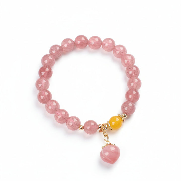 Heartberry Bloom – Strawberry Quartz Bracelet for Joy, Love & Feminine Renewal - Mountauk
