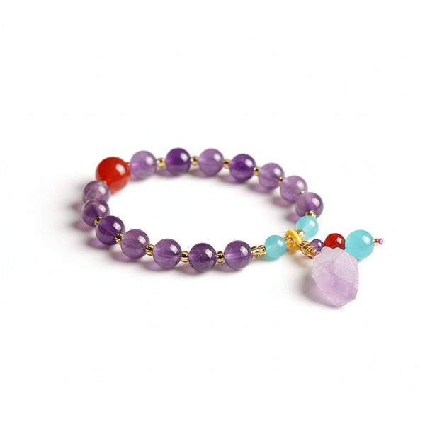 Dragon’s Calm – Lavender Amethyst &amp; Raw Ore Bracelet for Intuition, Resilience &amp; Lunar Clarity - Mountauk