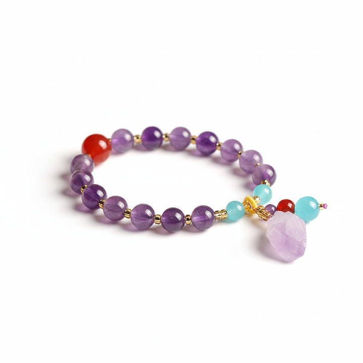Dragon’s Calm – Lavender Amethyst &amp; Raw Ore Bracelet for Intuition, Resilience &amp; Lunar Clarity - Mountauk