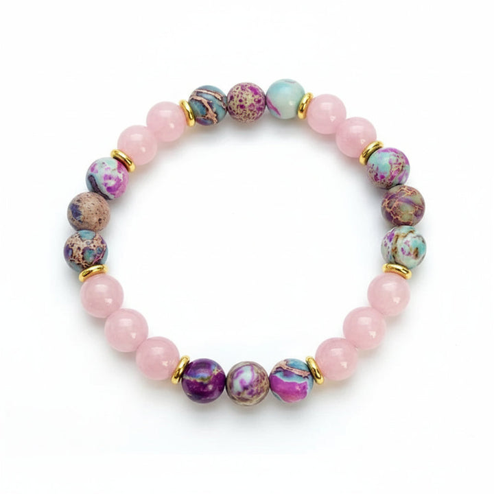 HeartSync – Imperial Jasper & Rose Quartz Bracelet for Soulful Attraction - Mountauk