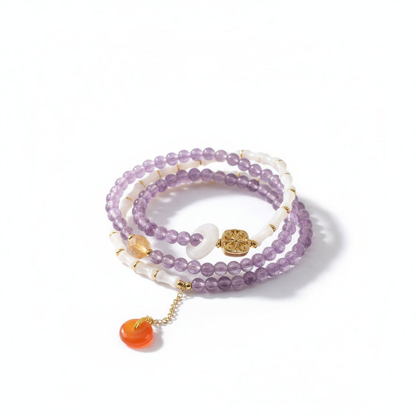 Lunar Flow – Amethyst Bamboo Wrap Bracelet for Clarity, Balance & Feminine Intuition