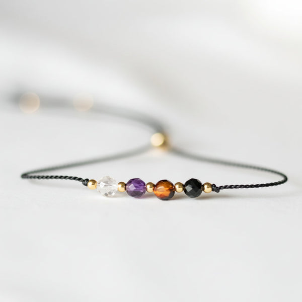 SoulGuard – Rose Quartz, Amethyst & Tourmaline Bracelet for Empathic Protection & Inner Strength - Mountauk