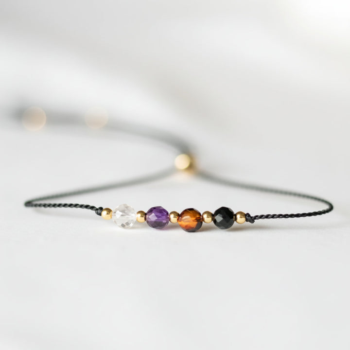 SoulGuard – Rose Quartz, Amethyst & Tourmaline Bracelet for Empathic Protection & Inner Strength - Mountauk