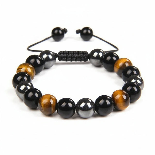 Natural Black Obsidian Hematite Tiger Eye Beads Bracelets Men for Magnetic Health Protection Women Lose Weight Jewelry Gifts - Mountauk