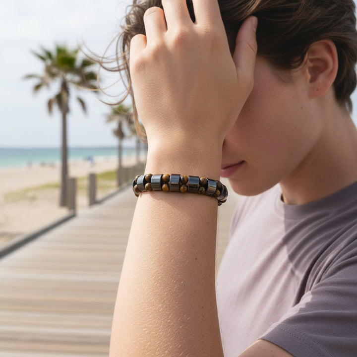 VitalFlux – Tiger Eye Magnetic Detox Bracelet for Energy, Focus & Lymphatic Balance - Mountauk