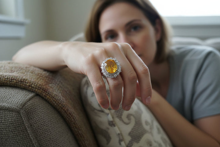 Solstice Gate – Oval Citrine Power Ring for Abundance, Alignment & Daily Manifestation - Mountauk