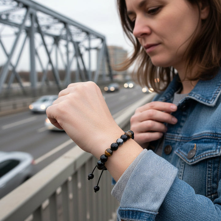 Natural Black Obsidian Hematite Tiger Eye Beads Bracelets Men for Magnetic Health Protection Women Lose Weight Jewelry Gifts - Mountauk