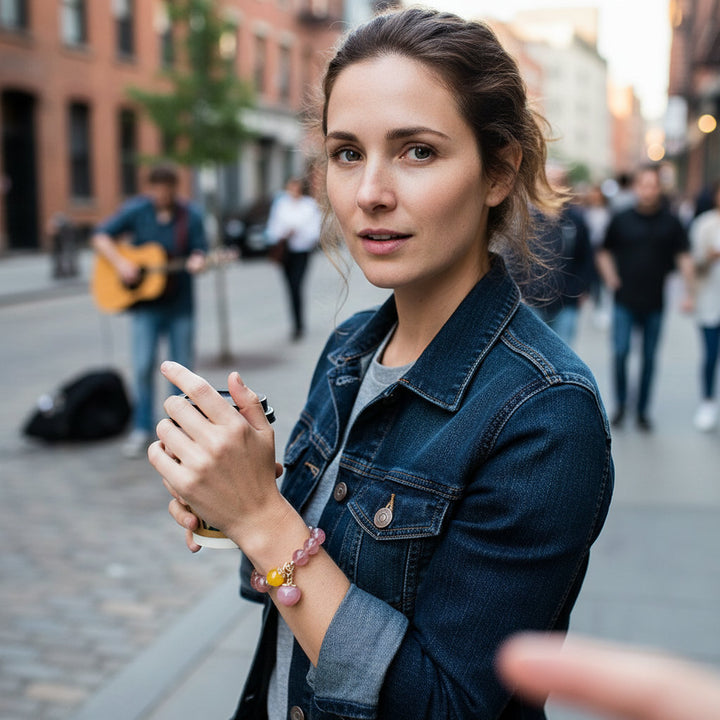 Heartberry Bloom – Strawberry Quartz Bracelet for Joy, Love & Feminine Renewal - Mountauk