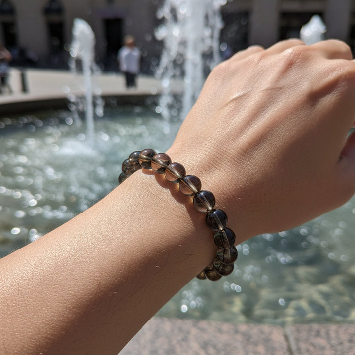 Rooted Clarity – Grade A Smoky Quartz Crystal Bracelet for Grounding, Focus & Energetic Protection - Mountauk