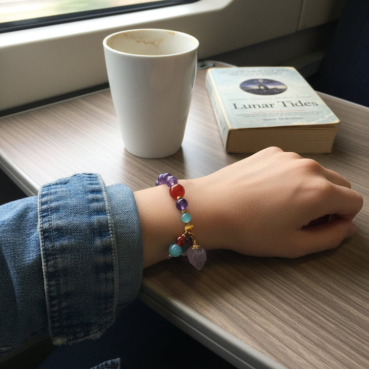 Dragon’s Calm – Lavender Amethyst &amp; Raw Ore Bracelet for Intuition, Resilience &amp; Lunar Clarity - Mountauk