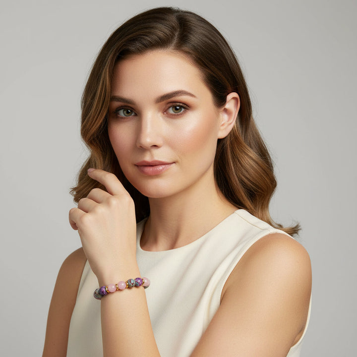 HeartSync – Imperial Jasper & Rose Quartz Bracelet for Soulful Attraction - Mountauk