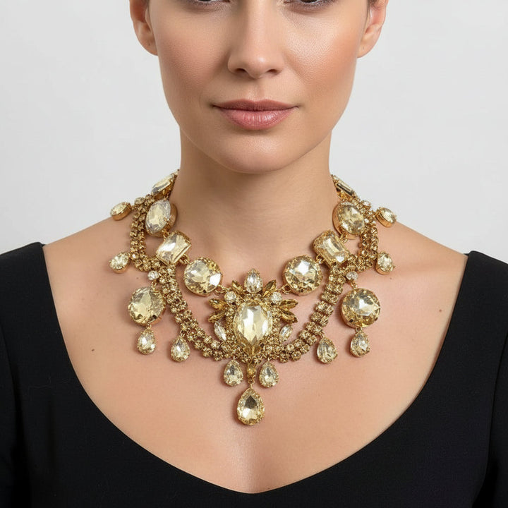 Solar Empress – Citrine Radiance Statement Necklace for Power, Confidence & Cosmic Magnetism - Mountauk