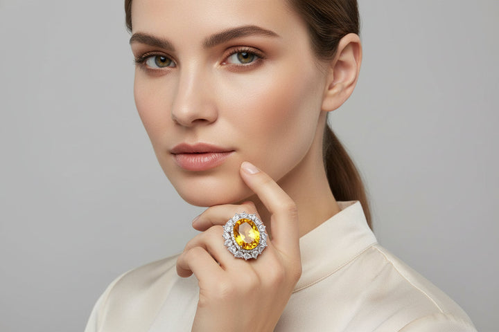 Solstice Gate – Oval Citrine Power Ring for Abundance, Alignment & Daily Manifestation - Mountauk