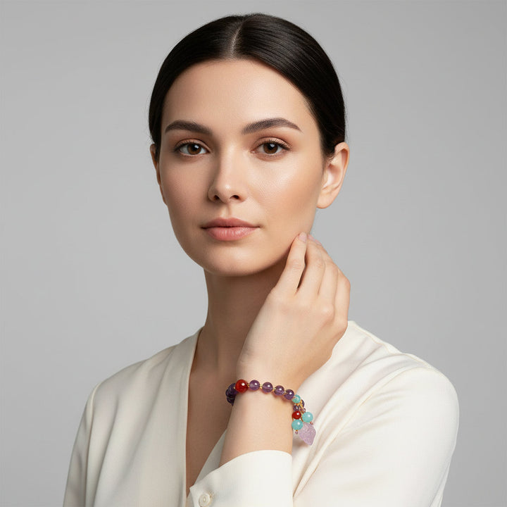 Dragon’s Calm – Lavender Amethyst &amp; Raw Ore Bracelet for Intuition, Resilience &amp; Lunar Clarity - Mountauk