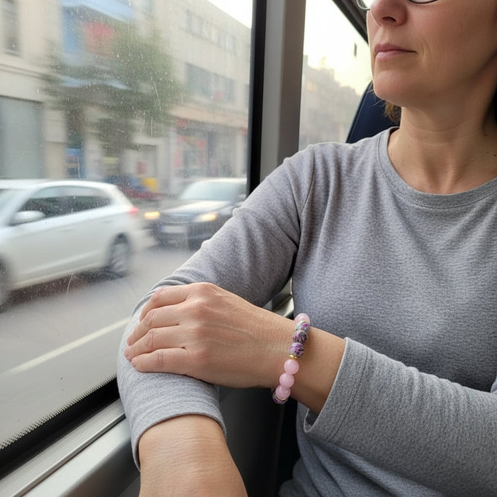 HeartSync – Imperial Jasper & Rose Quartz Bracelet for Soulful Attraction - Mountauk