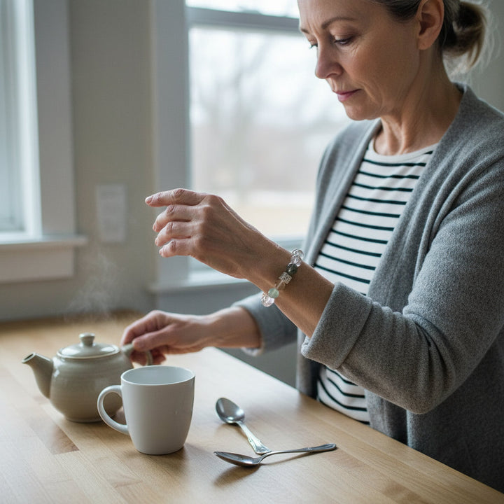 Sky Weavers – Turquoise & Rutilated Green Quartz Bracelet for Intuition, Truth & Emotional Protection - Mountauk
