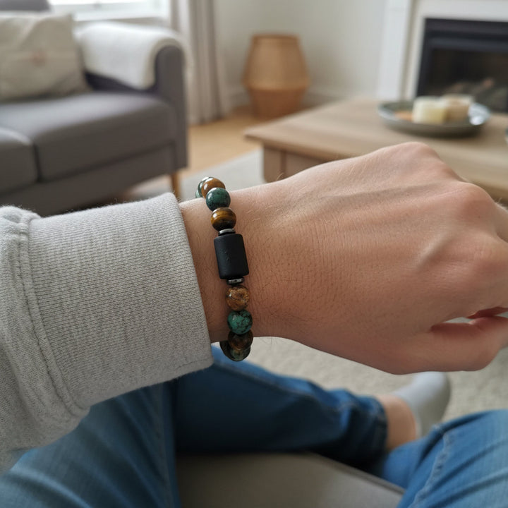 ZodiEye – 12 Constellation Tiger Eye Stone Bracelet for Celestial Strength & Inner Focus - Mountauk