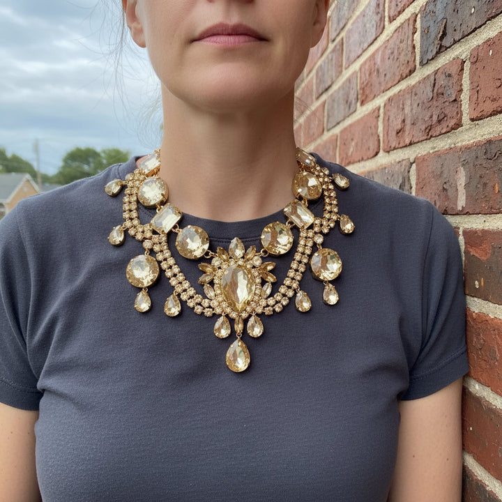 Solar Empress – Citrine Radiance Statement Necklace for Power, Confidence & Cosmic Magnetism - Mountauk