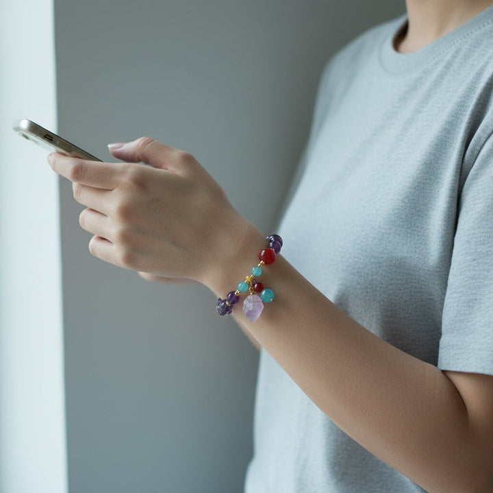 Dragon’s Calm – Lavender Amethyst &amp; Raw Ore Bracelet for Intuition, Resilience &amp; Lunar Clarity - Mountauk