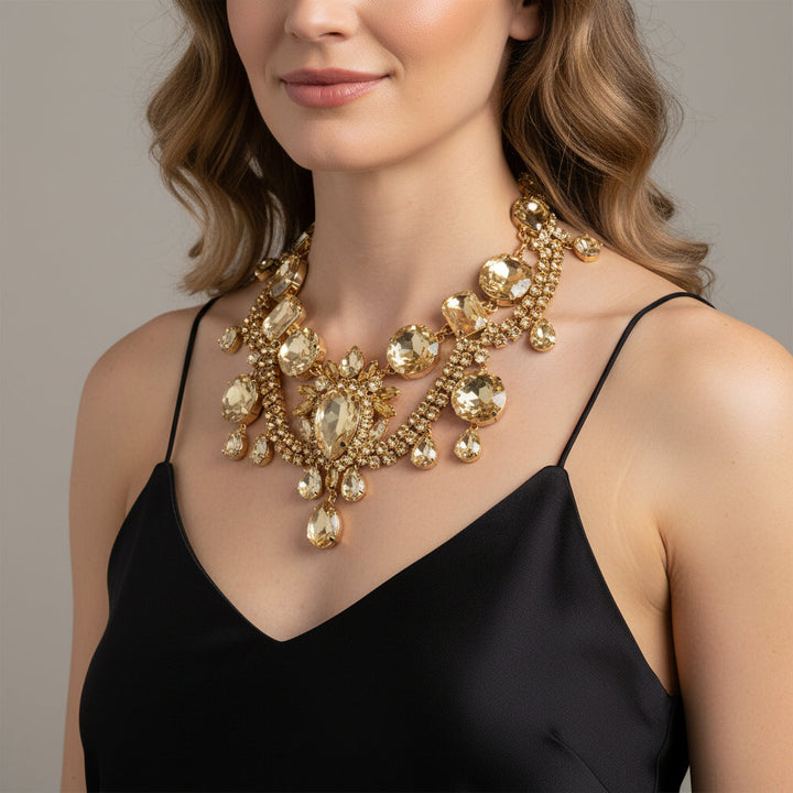 Solar Empress – Citrine Radiance Statement Necklace for Power, Confidence & Cosmic Magnetism - Mountauk