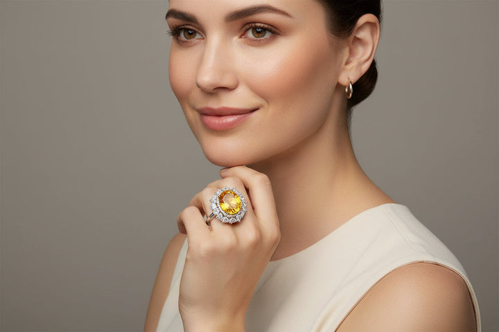 Solstice Gate – Oval Citrine Power Ring for Abundance, Alignment & Daily Manifestation - Mountauk