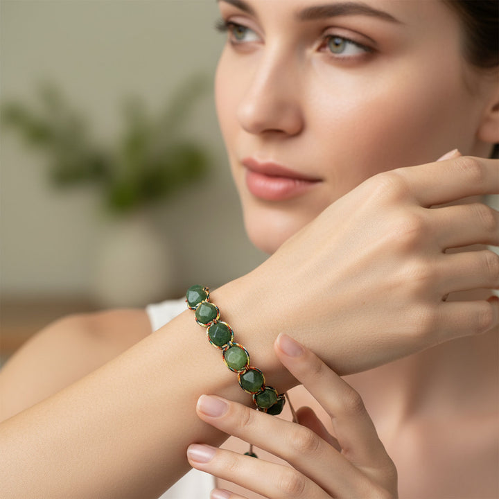 Handmade Natural Tiger Eye Jasper Amethyst Crystal Bracelet for Confidence & Motivation, Health & Vitality. - Mountauk