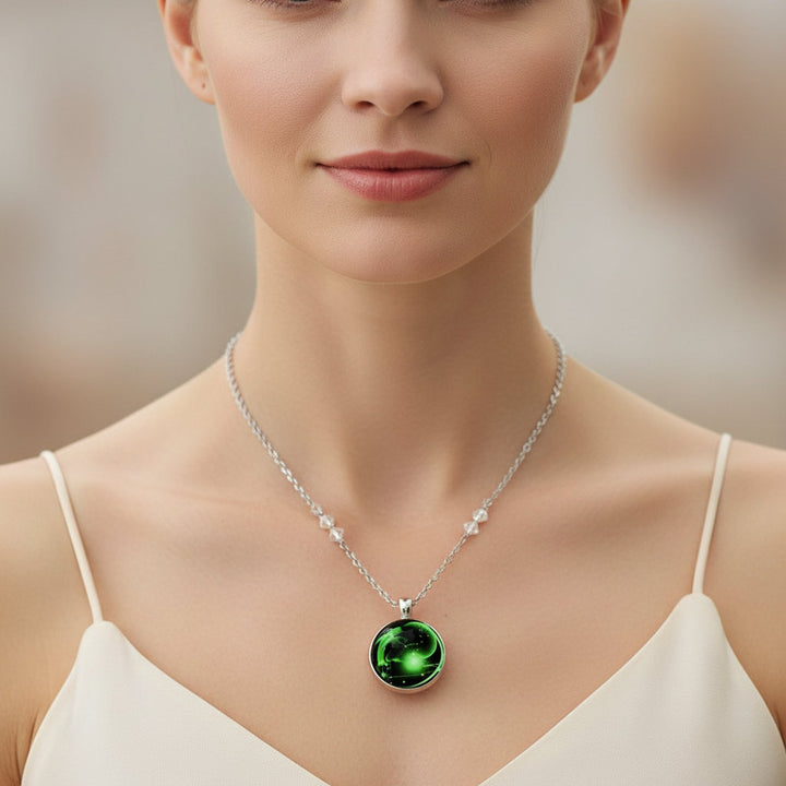 Elegant 12 Constellation Zodiac Necklace | Luminous Starry Sky Glass Pendant for Protection & Grounding - Mountauk