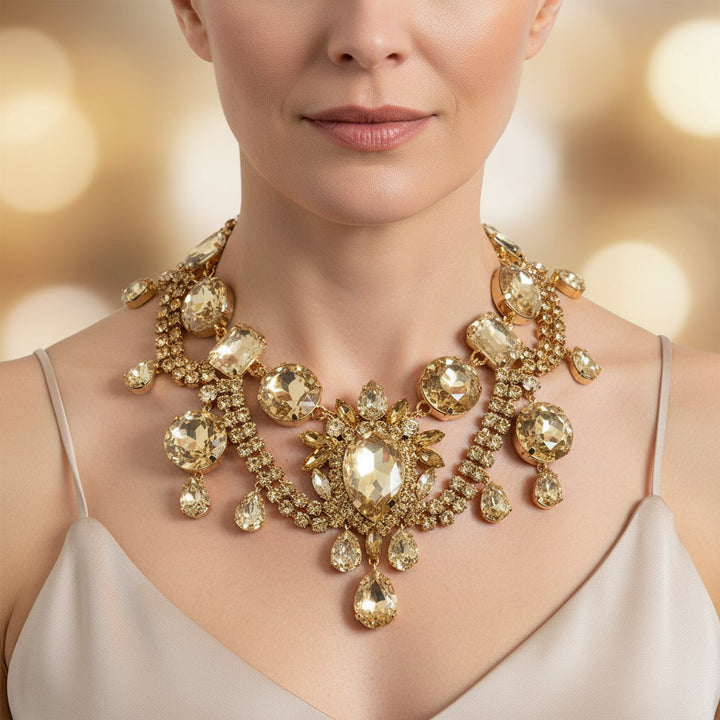 Solar Empress – Citrine Radiance Statement Necklace for Power, Confidence & Cosmic Magnetism - Mountauk