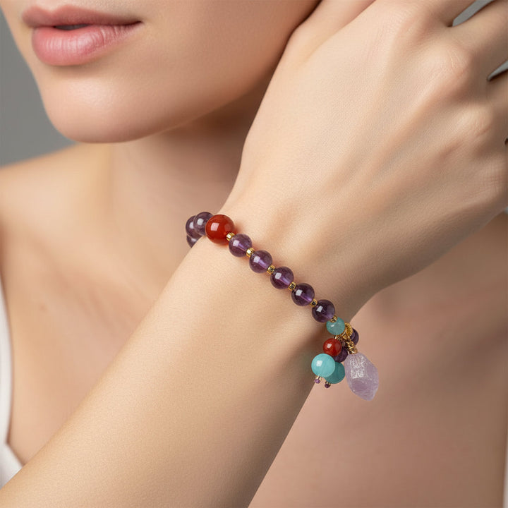 Dragon’s Calm – Lavender Amethyst &amp; Raw Ore Bracelet for Intuition, Resilience &amp; Lunar Clarity - Mountauk