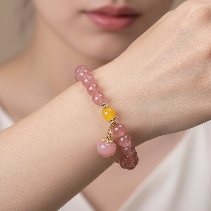 Heartberry Bloom – Strawberry Quartz Bracelet for Joy, Love & Feminine Renewal - Mountauk
