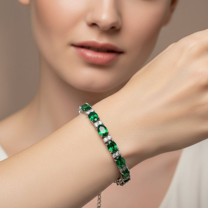 Oval Cubic Zirconia Bracelet for Women: Empowering Confidence and Motivation Gift - Mountauk