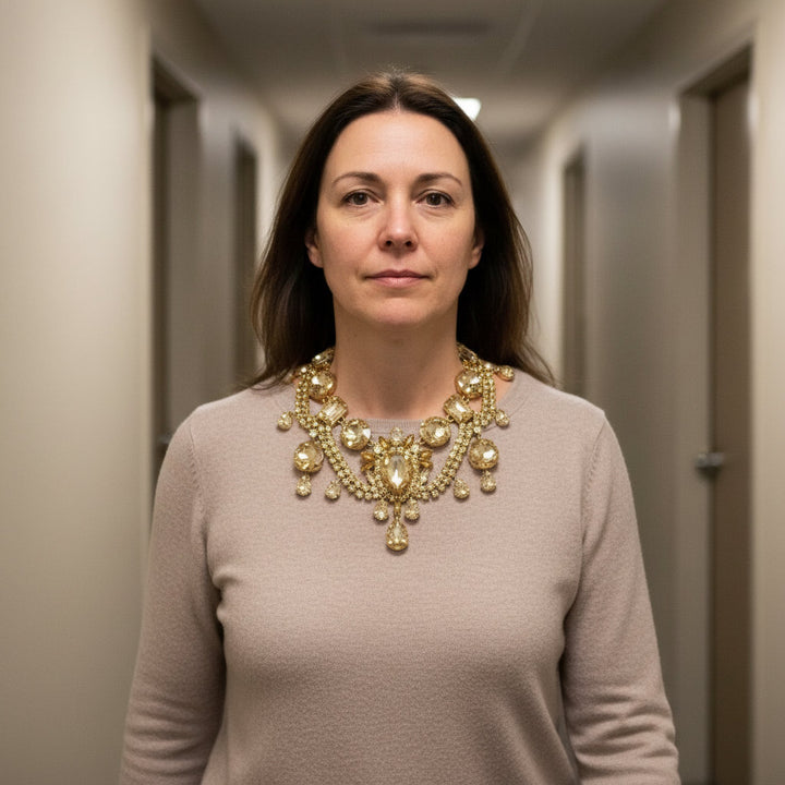 Solar Empress – Citrine Radiance Statement Necklace for Power, Confidence & Cosmic Magnetism - Mountauk