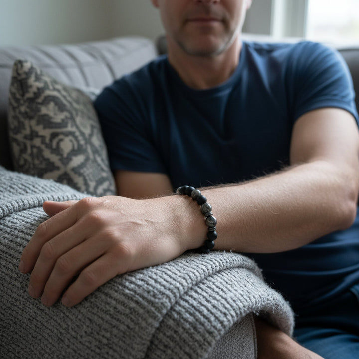 Iron Vow – Mens Onyx, Tiger Eye & Hematite Bracelet for Strength, Focus & Energetic Shielding - Mountauk