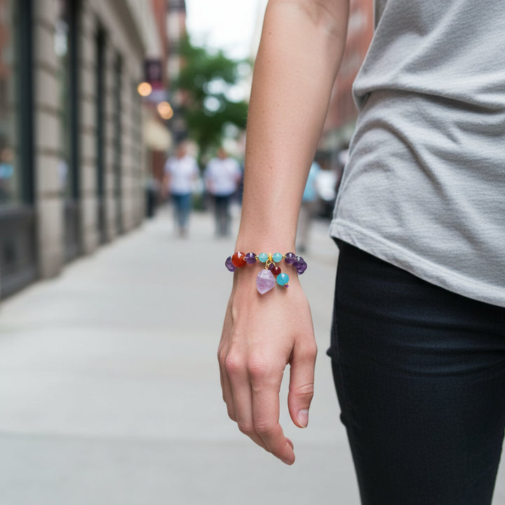 Dragon’s Calm – Lavender Amethyst &amp; Raw Ore Bracelet for Intuition, Resilience &amp; Lunar Clarity - Mountauk