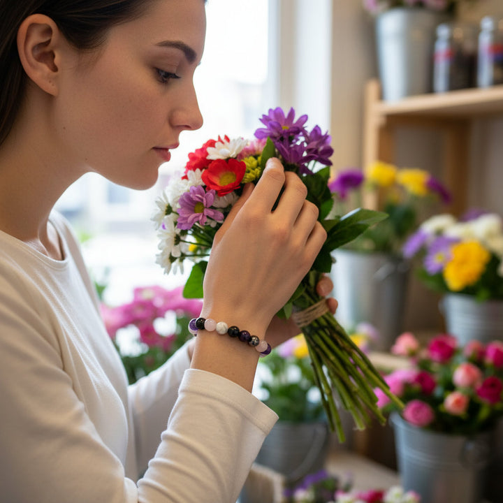 CalmCircuit – 7-Stone Stress Relief Crystal Bracelet for Clarity, Grounding & Peace - Mountauk