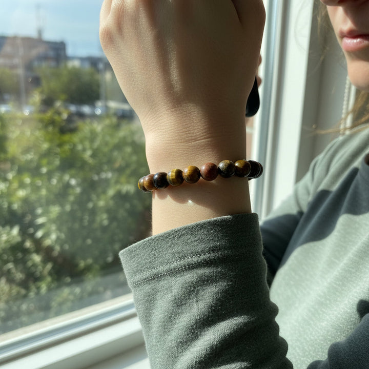 Urban Sentinel – Tiger Eye & Picasso Jasper Bracelet for Strength, Focus & Energetic Protection - Mountauk